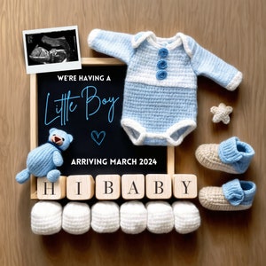 It&#39;s a Boy Digital Pregnancy Announcement, Baby Announcemen, Editable Template, Reveal,  Social Media, Having a Little boy, Canva template