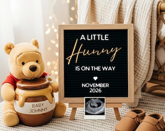Winnie the Pooh Pregnancy Announcement, Social Media Baby Reveal (Digital)