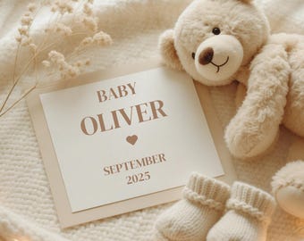 Neutral Pregnancy Announcement Template Digital Baby Announcement Social Media Pregnancy Reveal Editable Simple Pregnancy Canva Template
