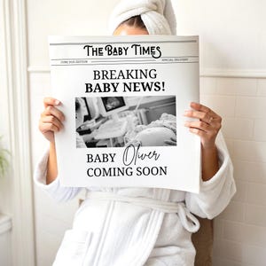 妊娠発表新聞、Canva新聞妊娠発表、妊娠新聞出産発表、新聞ベビーシャワー
