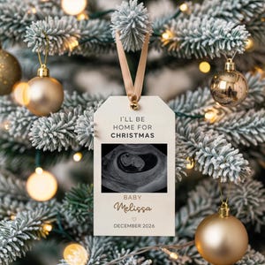 Faire-part de grossesse numérique pour Noël, prévu pour décembre, modèle de révélation de bébé modifiable, vacances sans distinction de sexe, je serai à la maison bébé