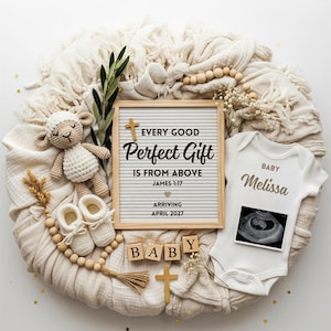 Christian Pregnancy Announcement Digital, Religious Baby Reveal, Every Good Gift, Faith-Based Digital Announcement, Gender Neutral Pregnancy