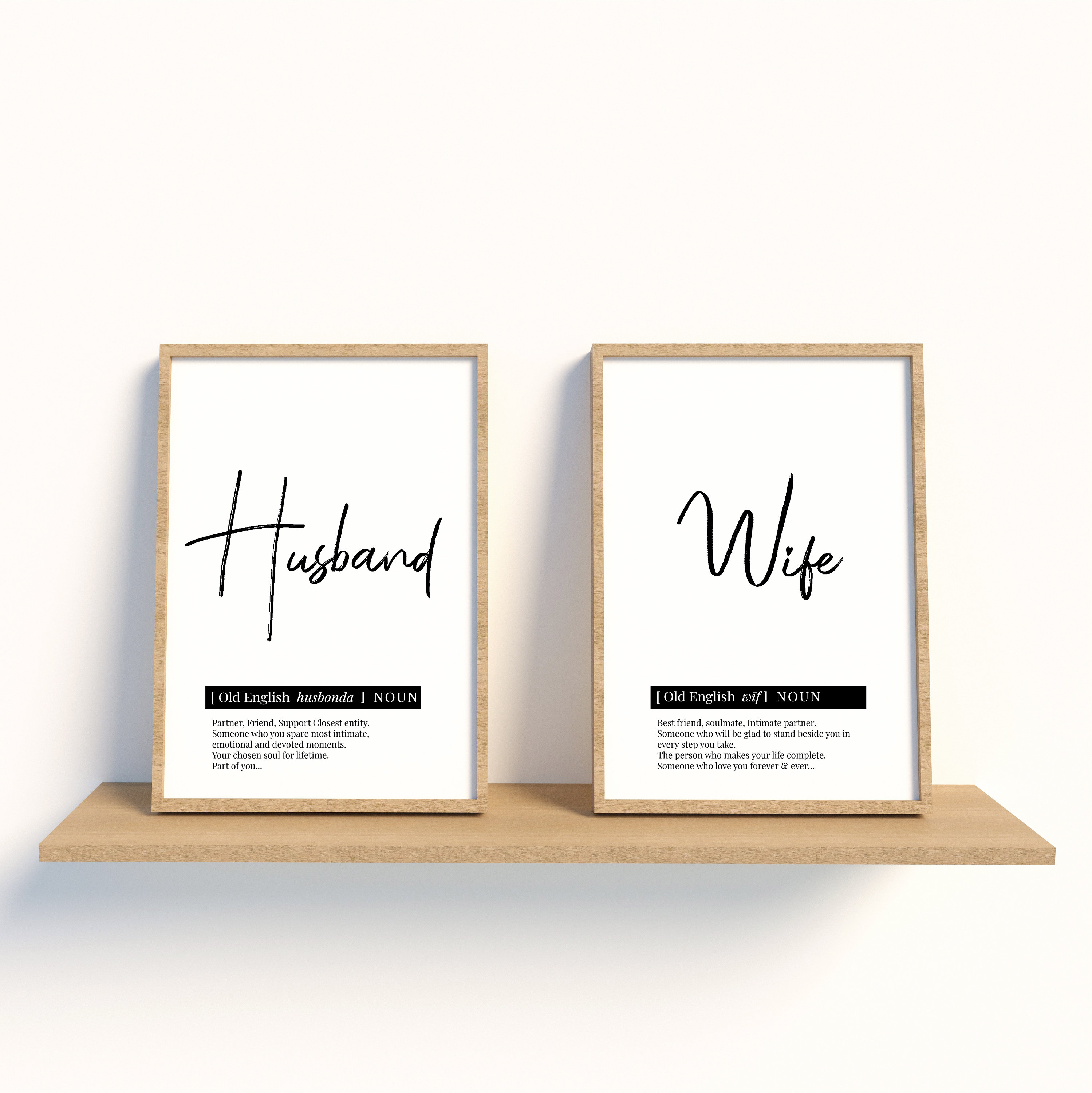 Husband and Wife Set of 2 Bedroom wall decor Home Etsy España