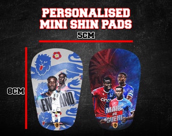 MINI Personalised Football Shinpads - Custom Football Shin guards! Great birthday Present Idea & Christmas stocking filler.