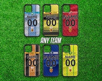 Gepersonaliseerde voetbal iPhone-hoesje - aangepaste voetbaltelefoonhoes, elke naam, elk nummer! Geweldig cadeau-idee.