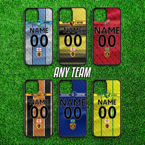 Gepersonaliseerde voetbal iPhone-hoesje - aangepaste voetbaltelefoonhoes, elke naam, elk nummer! Geweldig cadeau-idee.