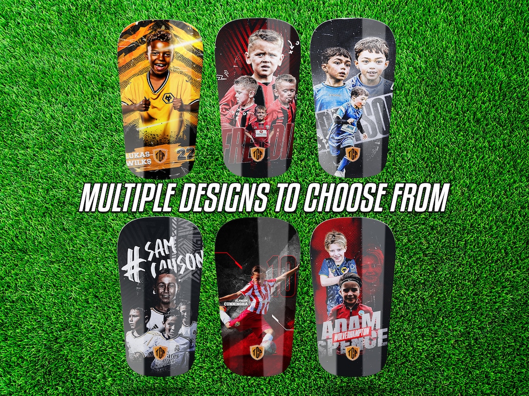 Personalised Football Shin Pads Custom Football Shin Guards, Any Name