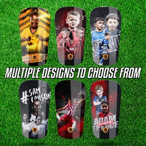 Personalised Football Shin pads - Custom Football Shin guards, Any Name, Any image! Great Present Idea and gift for him or her birthday