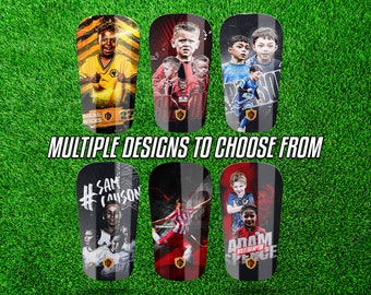 Personalised Football Shin pads - Custom Football Shin guards, Any Name, Any image! Great Present Idea and gift for him or her birthday