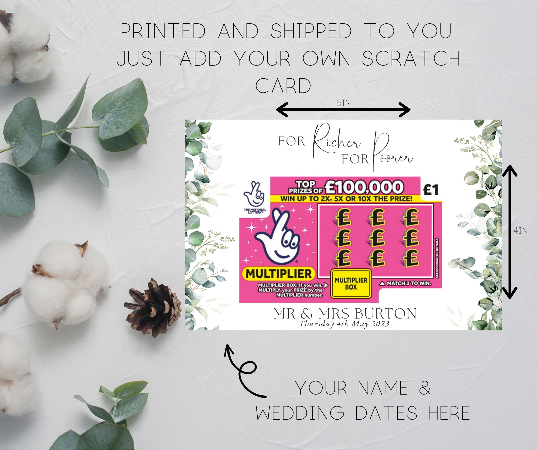 Wedding Favour Wedding Scratch Card Wedding Guest Gift Etsy UK