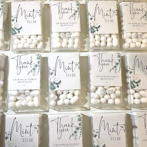 Wedding favour | tic tac wrapper | mint to be | personalised mints favour  | engagement favours wrapper label botanical sage green wedding