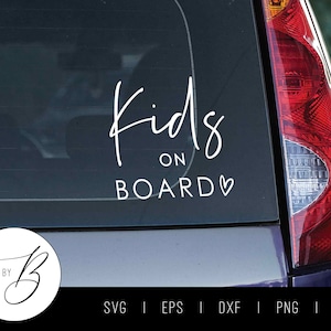 Kids on Board SVG | Pobierz naklejkę na samochód dla dzieci SVG | svg, eps, dxf, png, jpg | Plik do cięcia
