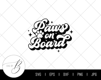 Patas retro a bordo SVG / Perro Gato Mascotas Calcomanía de coche Descargar SVG / svg, eps, dxf, png, jpg / Cortar archivo