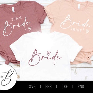 Braut, Team Braut, Brautstamm SVG | Junggesellinnenabschied SVG | Brautparty, Junggesellinnenabschied, Brautparty | svg, pdf, dxf, png, jpg | Herunterladen