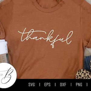 Thankful Script SVG | Fall Autumn Thanksgiving SVG | svg, eps, dxf, png, jpg | Cut file