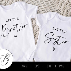 Kleiner Bruder & Schwester SVG | Geschwister, Schwangerschaftsankündigung SVG | svg, eps, dxf, png, jpg | Geschnittene Datei