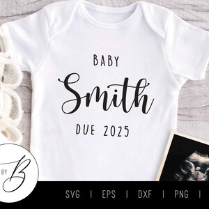 Faire-part de grossesse personnalisé SVG | Nom de bébé personnalisé SVG | svg, eps, dxf, png, jpg | Couper le fichier | Délai d'exécution de 2-3 jours