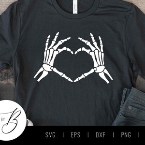 Skelet handen hart SVG | Skelet-SVG | Halloween-svg | Svg, eps, dxf, png, jpg | Bestand knippen