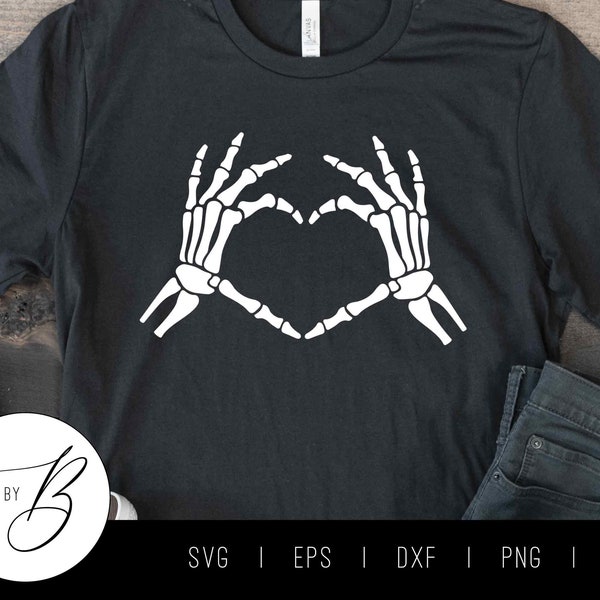 Skeleton Hands Heart SVG | Skeleton SVG | Halloween SVG | svg, eps, dxf, png, jpg | Cut file