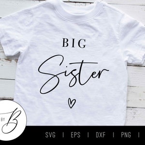 Grote zus SVG | Broer of zus, zwangerschap aankondiging SVG | SVG, EPS, DXF, PNG, JPG | Bestand knippen
