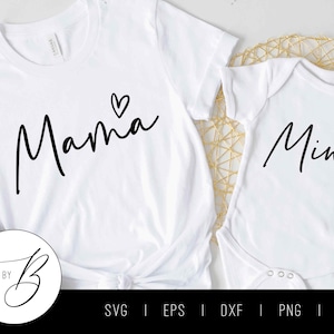 Mamá y yo SVG / Mamá y yo Corazón SVG / svg, eps, dxf, png, jpg / Archivo de corte