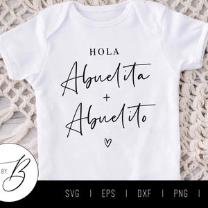 Hola Abuelita y Abuelito SVG / Anuncio de Embarazo SVG / svg, eps, dxf, png, jpg / Cortar Archivo