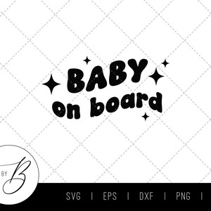 Baby on Board SVG | Falista naklejka na samochód dla dziecka Pobierz SVG | svg, eps, dxf, png, jpg | Plik do cięcia