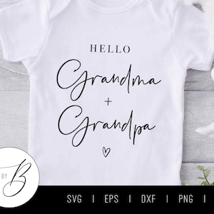 Hallo Oma und Opa SVG | Schwangerschaftansage SVG | svg, eps, dxf, png, jpg | Schnittdatei