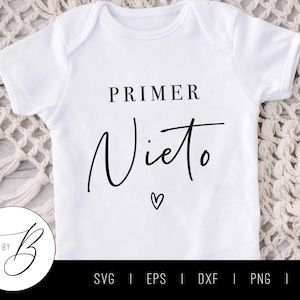 Apprêt Nieto SVG | Annonce de grossesse du premier petit-enfant SVG | svg, eps, dxf, png, jpg | Couper le fichier