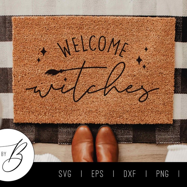 Welcome Witches SVG | Doormat SVG | Fall, Thanksgiving, Halloween | svg, eps, dxf, png, jpg | Cut file