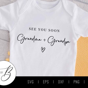 A bientôt grand-mère + grand-père SVG | Grossesse, bébé, grands-parents, faire-part SVG | svg, eps, dxf, png, jpg | Couper le fichier