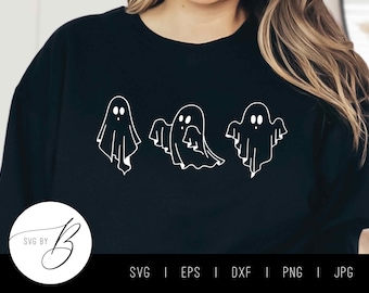 Gruselige Geister SVG | Gruselige Jahreszeit, Halloween SVG | svg, eps, dxf, png, jpg | Schnittdatei