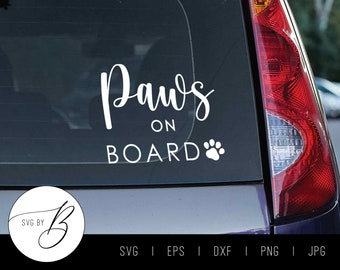 Patas a bordo SVG / Perro Mascotas Coche Calcomanía Descargar SVG / svg, eps, dxf, png, jpg / Cortar archivo