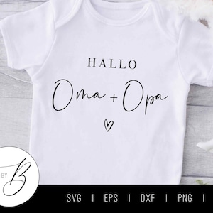 Hallo Oma und Opa SVG | Schwangerschaftansage SVG | svg, eps, dxf, png, jpg | Schnittdatei