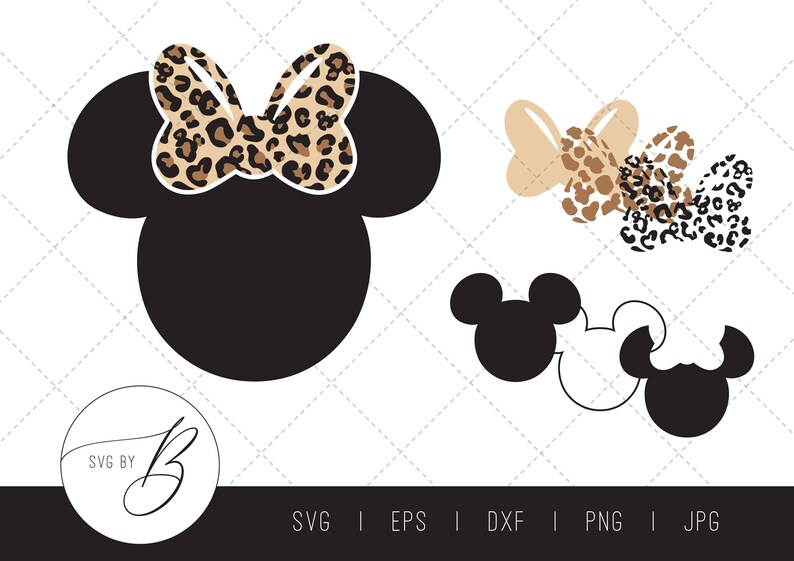 Disney Minnie Mouse Bow SVG Hidden Mickey Leopard Print | Etsy