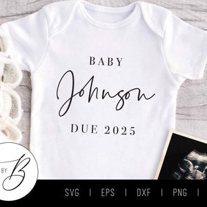 Personalisierte Schwangerschaft Ankündigung SVG | Benutzerdefinierte Baby Name SVG | svg, eps, dxf, png, jpg | Schnittdatei | 2-3 Tage Bearbeitungszeit