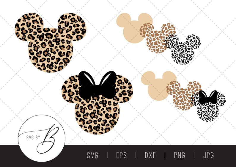 Download Dxf Cut File Jpg Hidden Mickey Leopard Print Png Disney Minnie Mickey Svg Layered Svg File Eps Svg Clip Art Art Collectibles