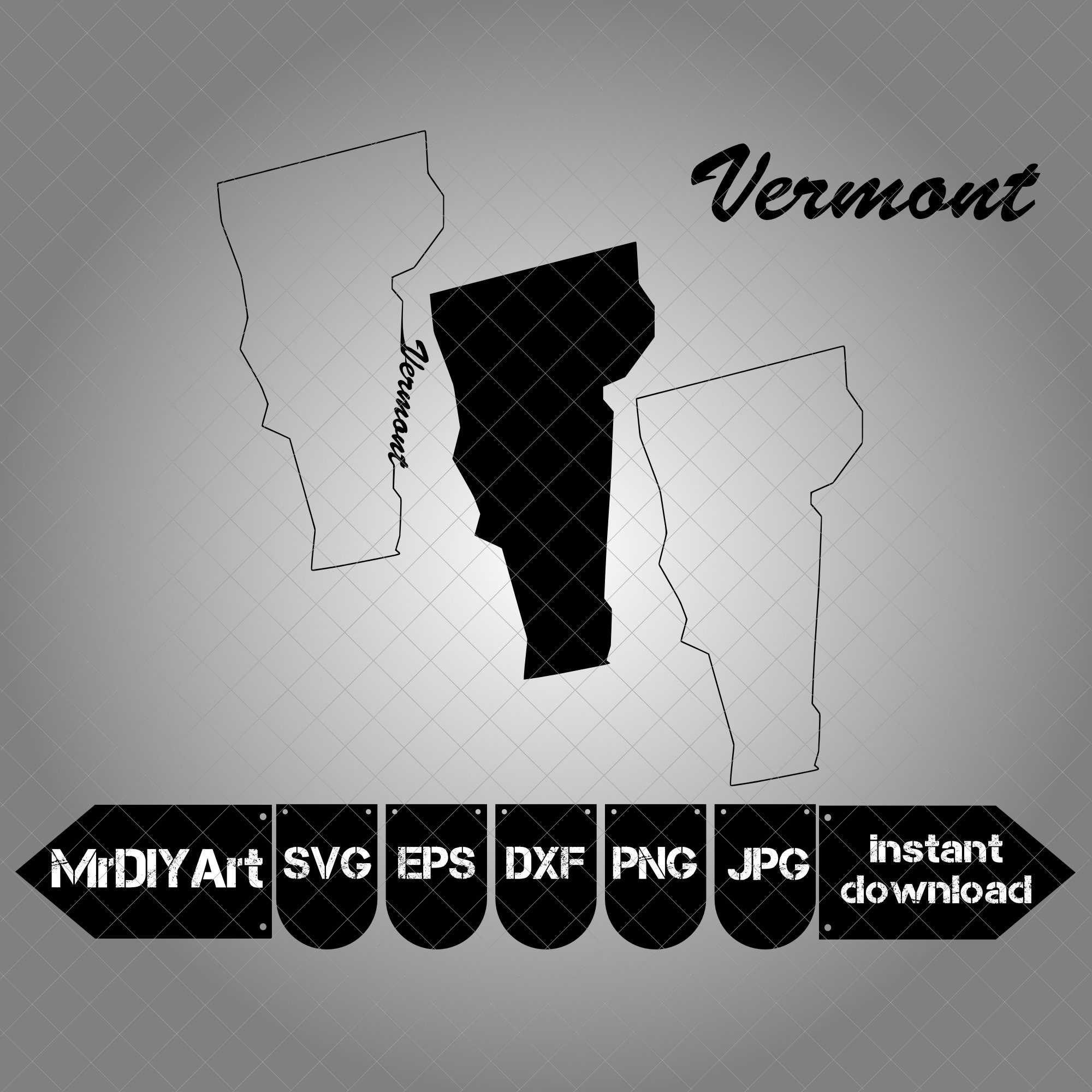 Vermont svg file Vermont state svg Vermont silhouette | Etsy