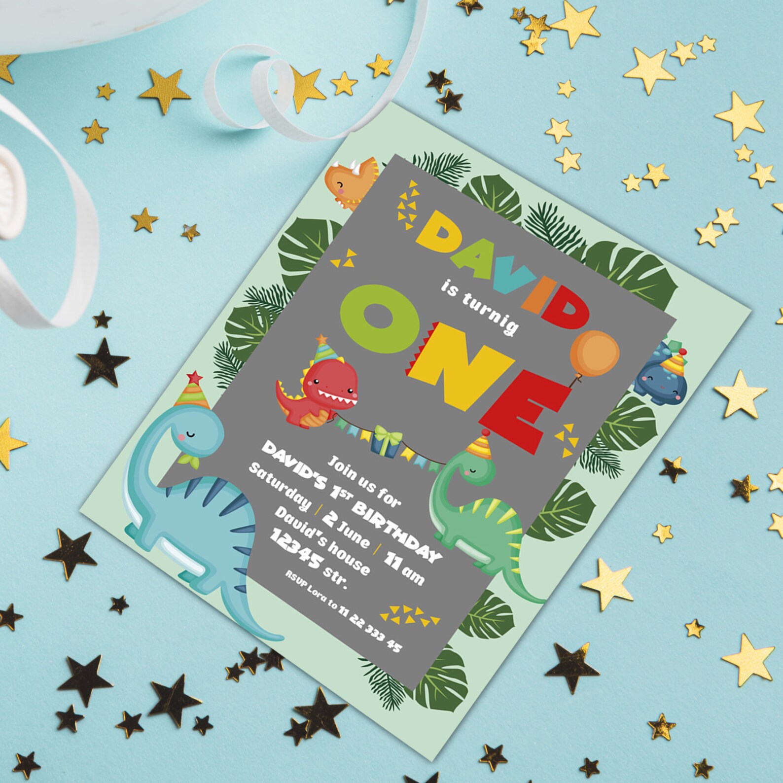 Boy Birthday Party Dinosaur Invitations, Dinosaur Invitation, Dino ...