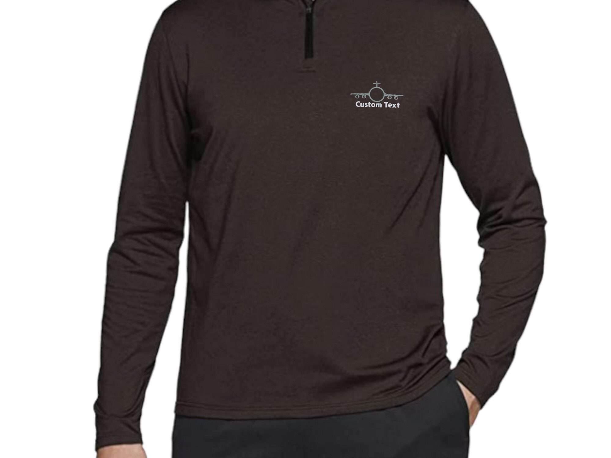 custom embroidered quarter zip no minimum