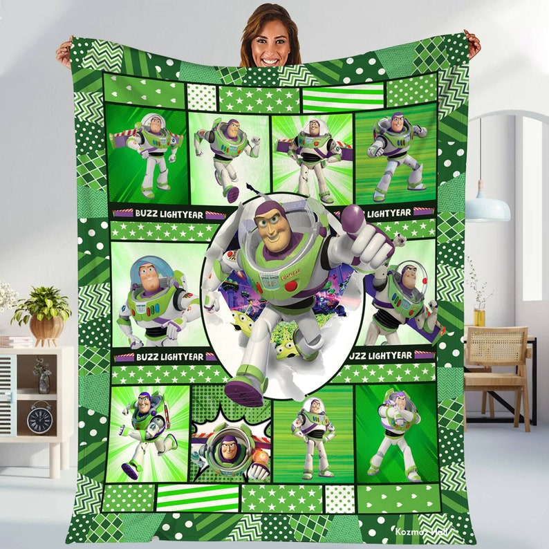 Disney Buzz Lightyear Blanket Toy Story Buzz Lightyear Fleece Etsy