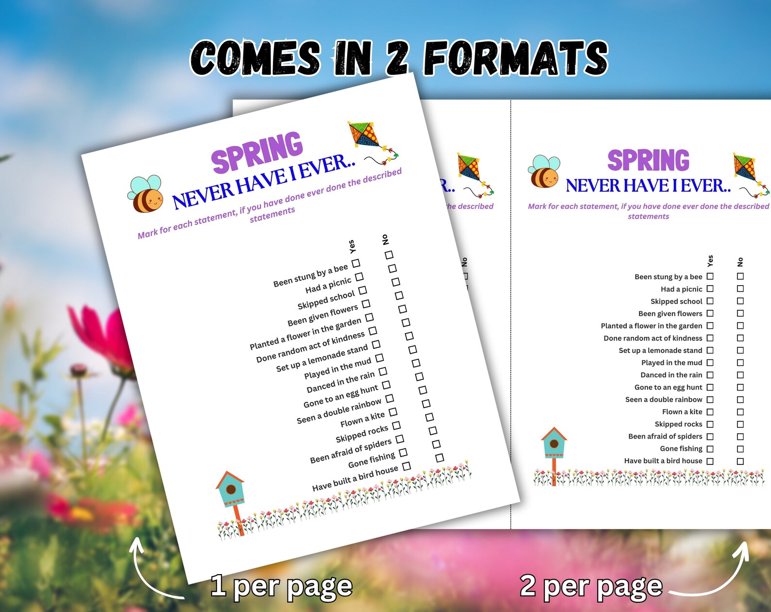Spring Never Have I Ever Game | Printable Party Activity for Kids ...