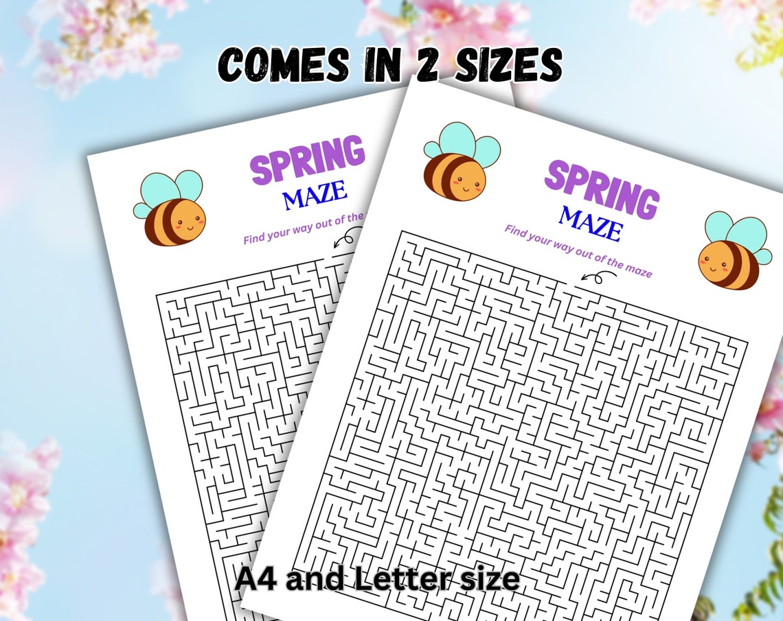 Spring Maze | Printable Party Activity for Kids & Adults (digital ...