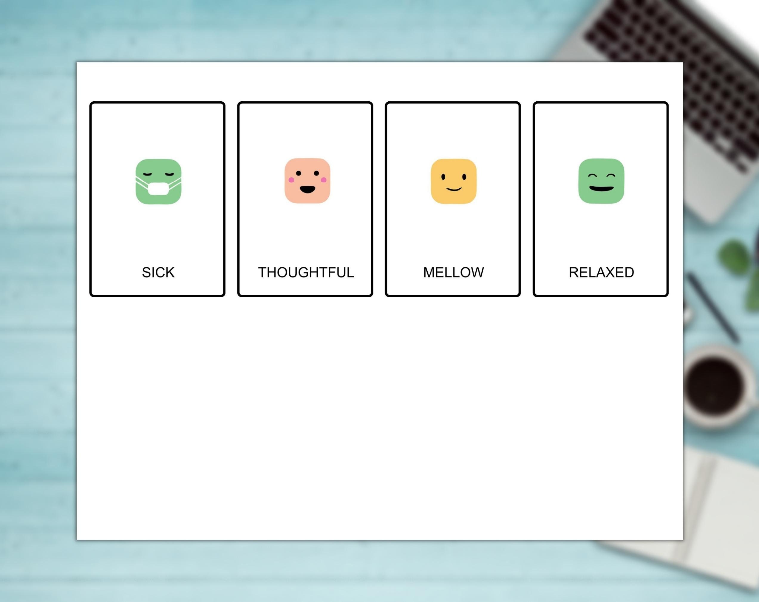 Printable Emotion Faces Flash Cards Montessori Cards 36 - Etsy
