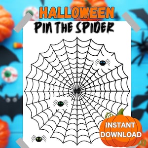 Printable Halloween Pin the Spider | Halloween Activity for Kids and Adults | Party Games | Halloween Game | Family Game | Holiday Game