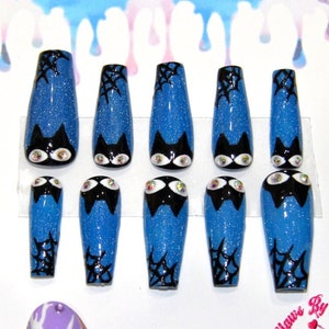 Cat Halloween Press On Nails