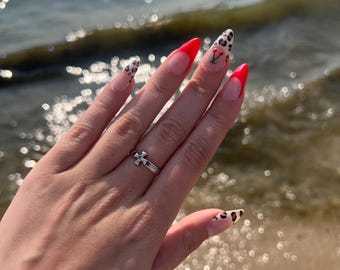 Red Cheetah Print Nails