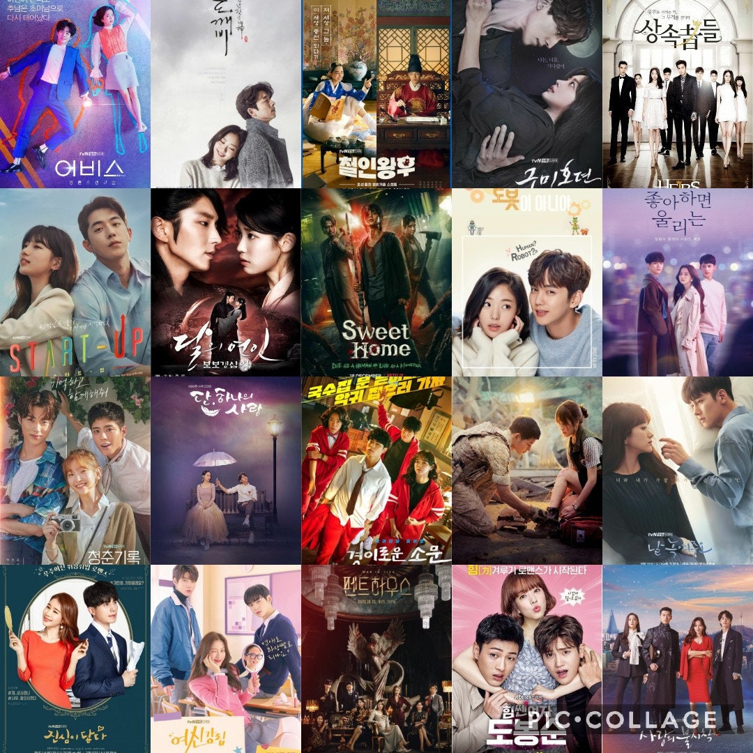 50 Pcs Kdrama Poster Collage Kit INSTANT DOWNLOAD Etsy