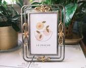 Vintage 4x6 quot Silver and Gold Tone Metal Ornate Picture Frame