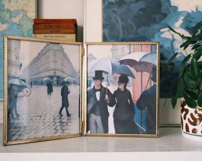 8x10" Double Hinged Gold Tone Metal Picture Frame / 8x10" Ornate ...